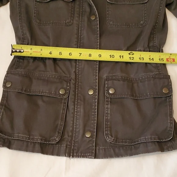 J. Crew Jacket cinch waist olive green color size xs - Picture 8 of 11